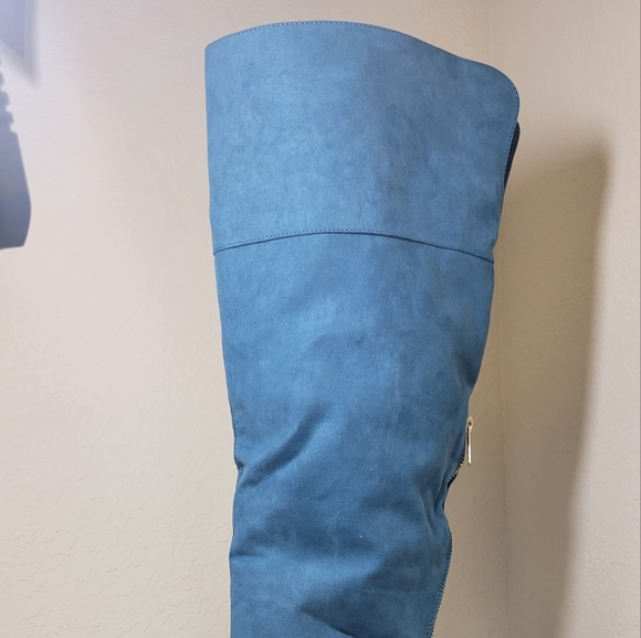 Turquoise Knee High Boots - Picture 2 of 10